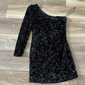 Black Mini Sequin dress.